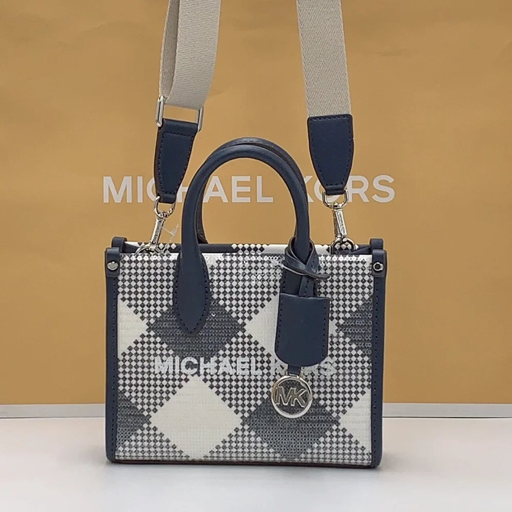 Michael Kors Mirella Extra-Small Logo Crossbody XBODY Shopper Bag Navy  NWT